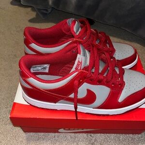 Nike Kids Red and Gray Sneakers